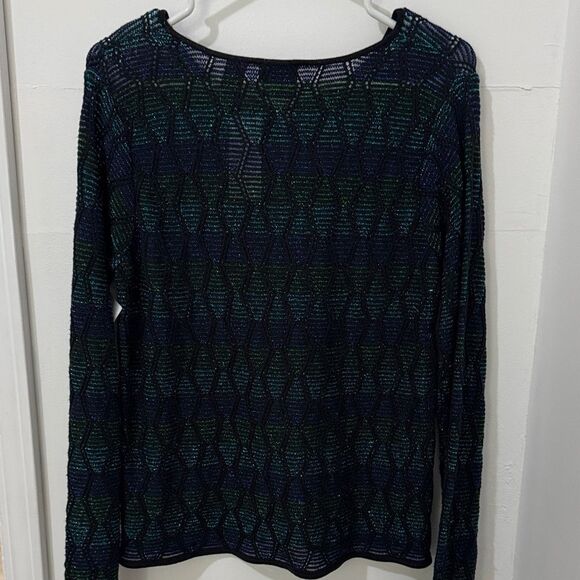 Christina Rotelli Women's Sparkle Black and Green Cardigan NWT - Picture 3 of 9